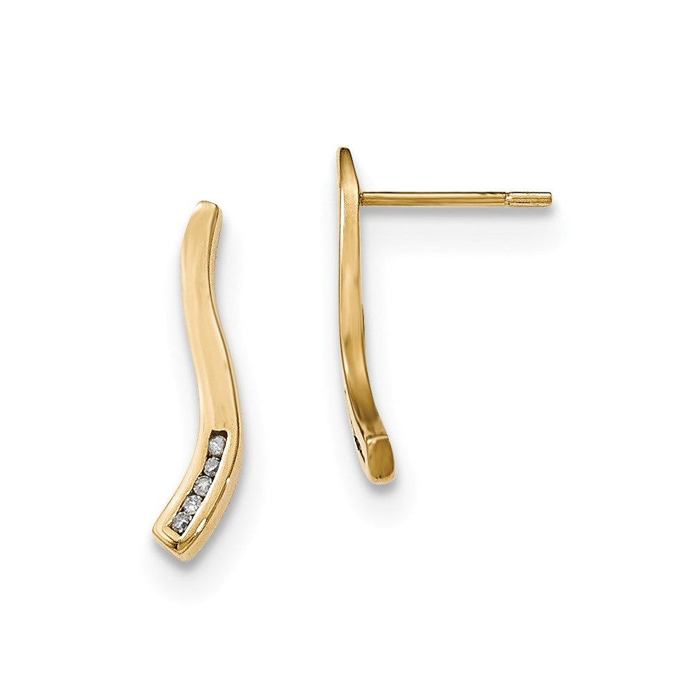 14K Gelbgold Ohrringe mit echten Diamanten