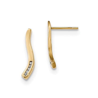 14K Gelbgold Ohrringe mit echten Diamanten