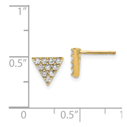 14K Gelbgold Diamant-Dreieck-Ohrringe