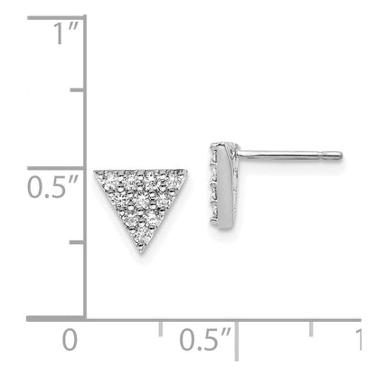 Ohrringe mit echten Diamanten in Dreieckform aus 14K Weißgold