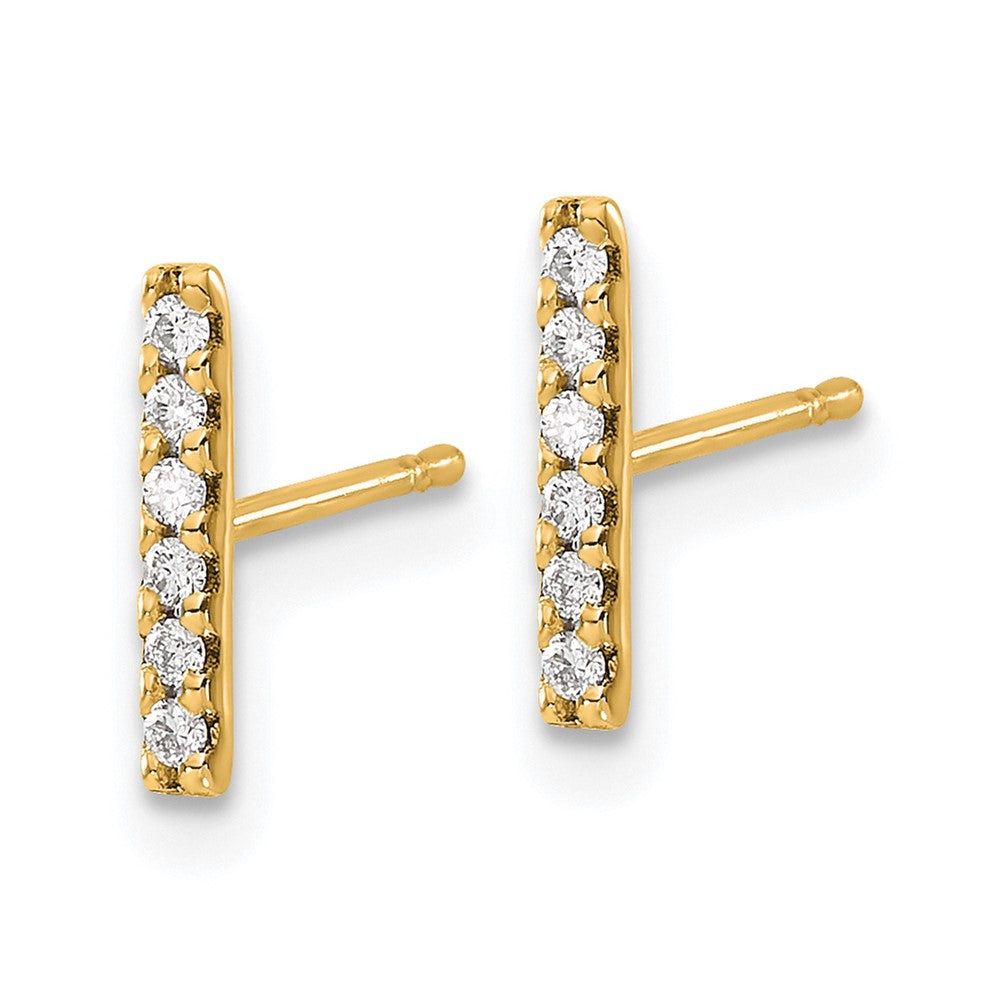 14K Gelbgold Ohrringe mit echten Diamanten als Stab-Design