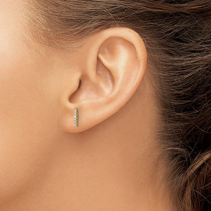 14K Gelbgold Diamant-Balken-Ohrringe