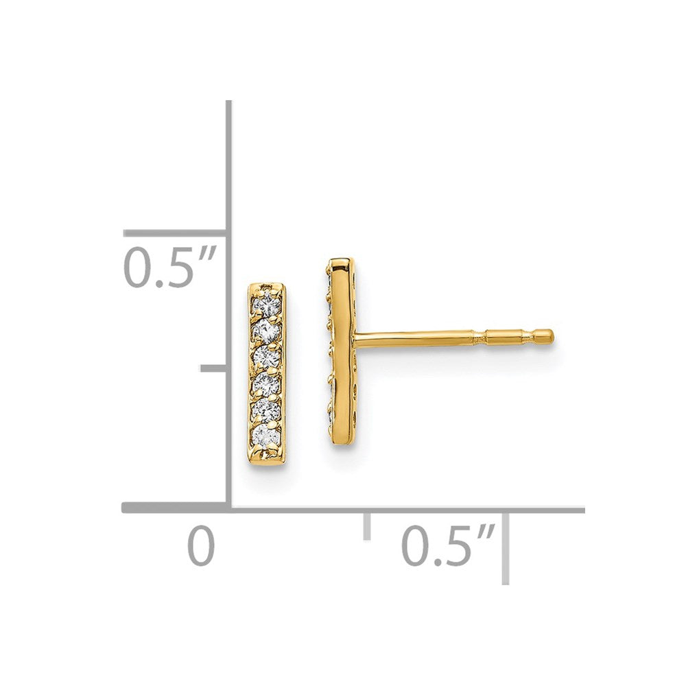 14K Gelbgold Diamant-Balken-Ohrringe