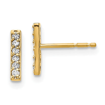 14K Gelbgold Diamant-Balken-Ohrringe