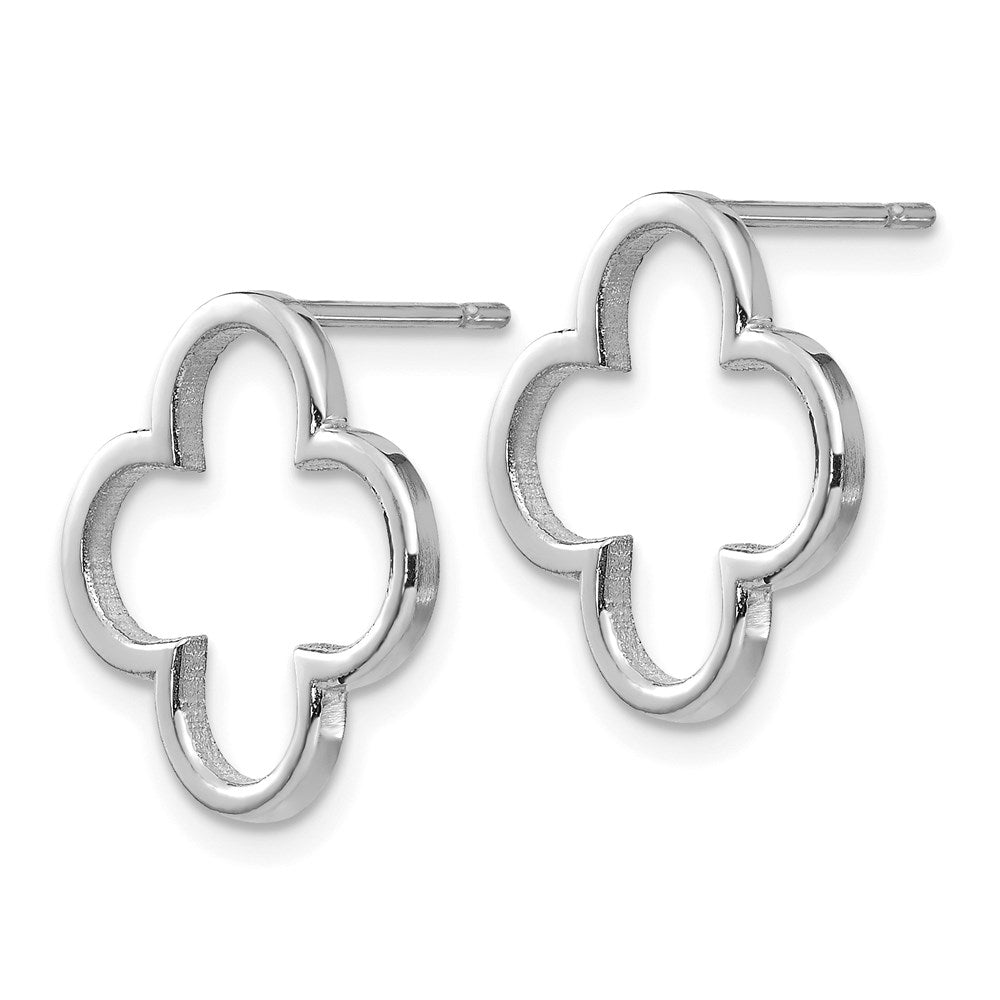 14K Weißgold Ohrstecker mit Kleeblatt-Design