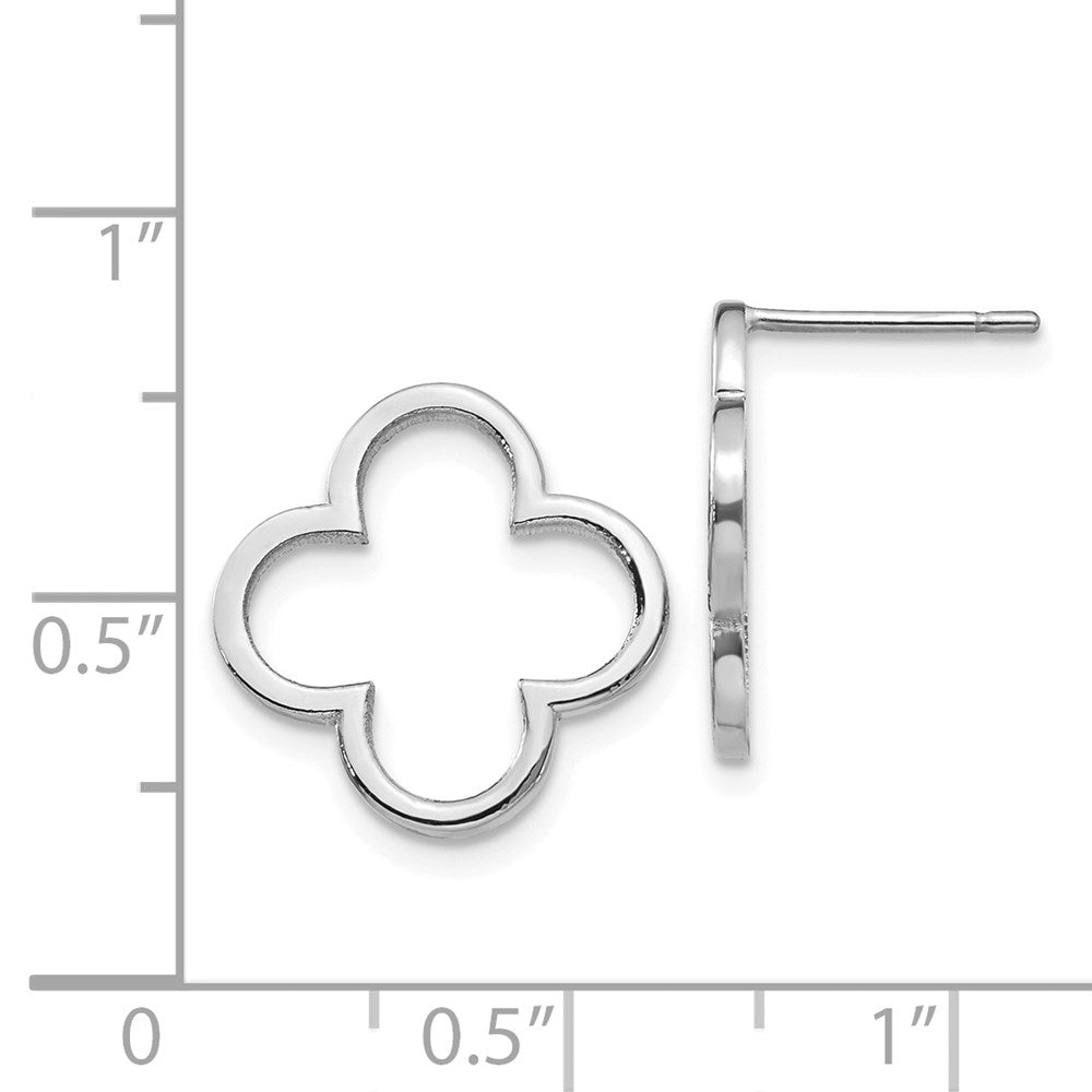 14K Weißgold Ohrstecker mit Kleeblatt-Design