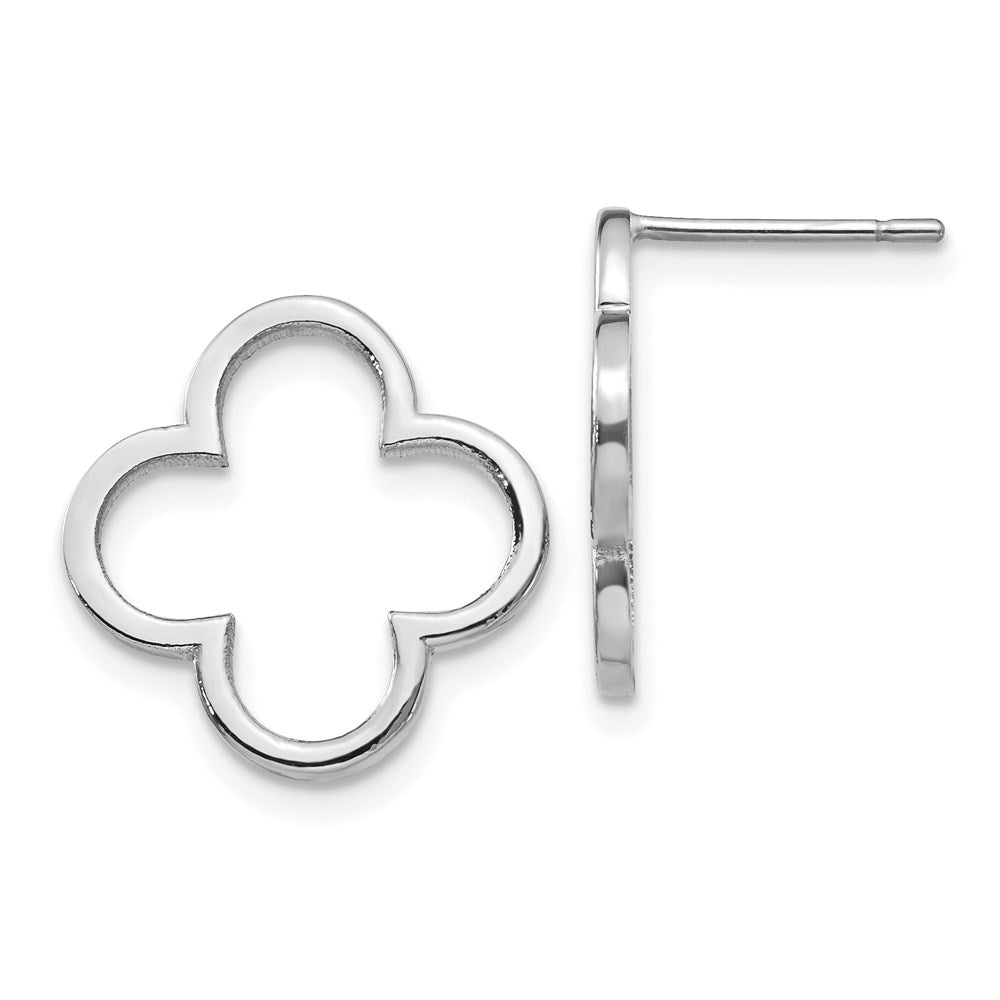 14K Weißgold Ohrstecker mit Kleeblatt-Design