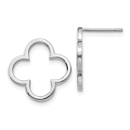 14K Weißgold Ohrstecker mit Kleeblatt-Design