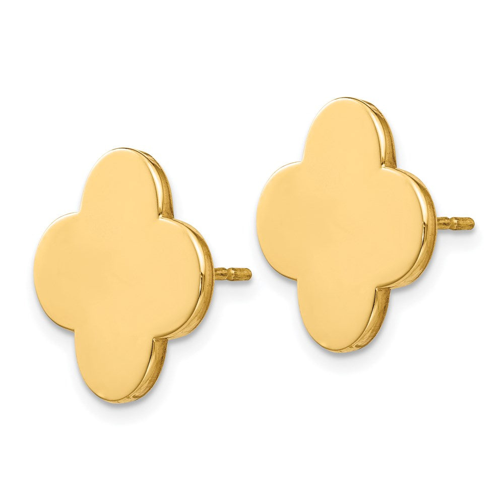 14K Gelbgold Ohrstecker mit Kleeblatt-Design