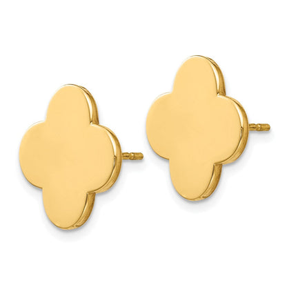 14K Gelbgold Ohrstecker mit Kleeblatt-Design