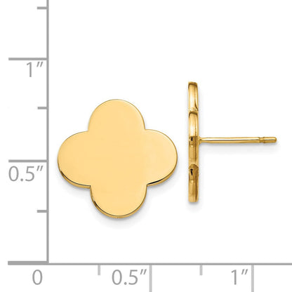 14K Gelbgold Ohrstecker mit Kleeblatt-Design