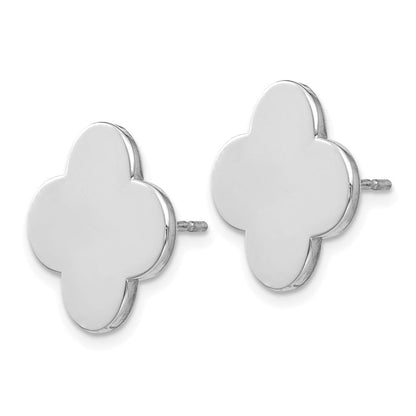 14K Weißgold Ohrstecker mit Kleeblatt-Design