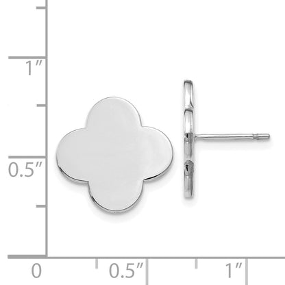 14K Weißgold Ohrstecker mit Kleeblatt-Design