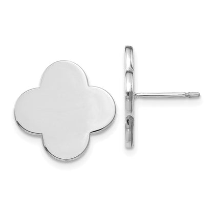 14K Weißgold Ohrstecker mit Kleeblatt-Design