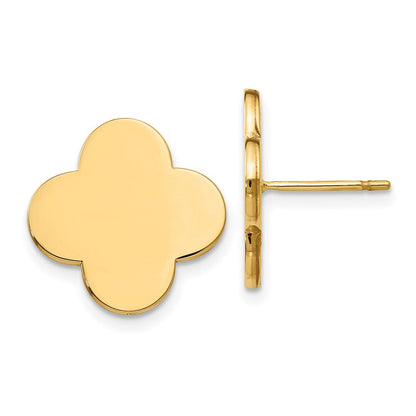 14K Gelbgold Ohrstecker mit Kleeblatt-Design