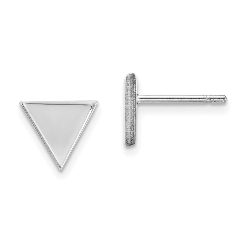 14K Weißgold Dreieck-Ohrstecker