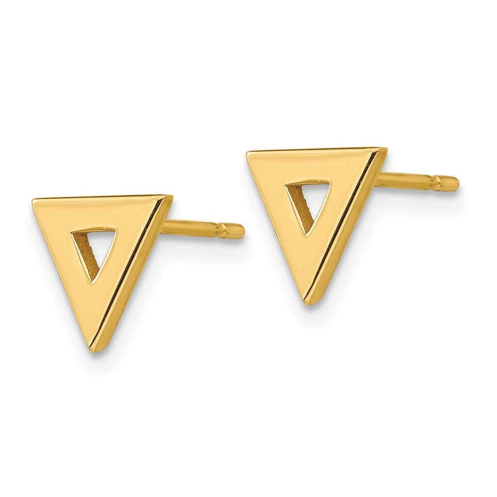 14K Gelbgold Ohrstecker mit offenem Dreieck