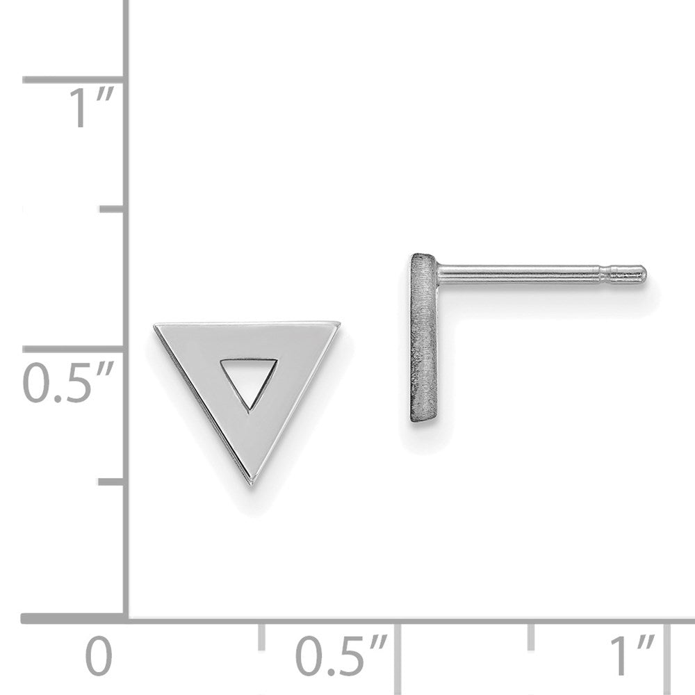 14K Weißgold Ohrstecker mit offenem Dreieck