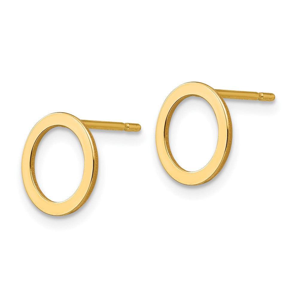 14K Gold Ohrringe mit offenem Kreis, Gelbgold