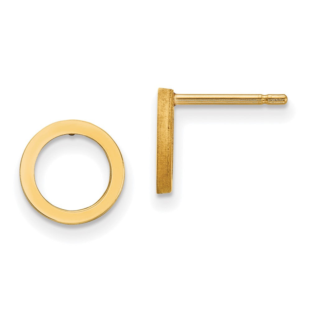 14K Gold Ohrringe mit offenem Kreis, Gelbgold