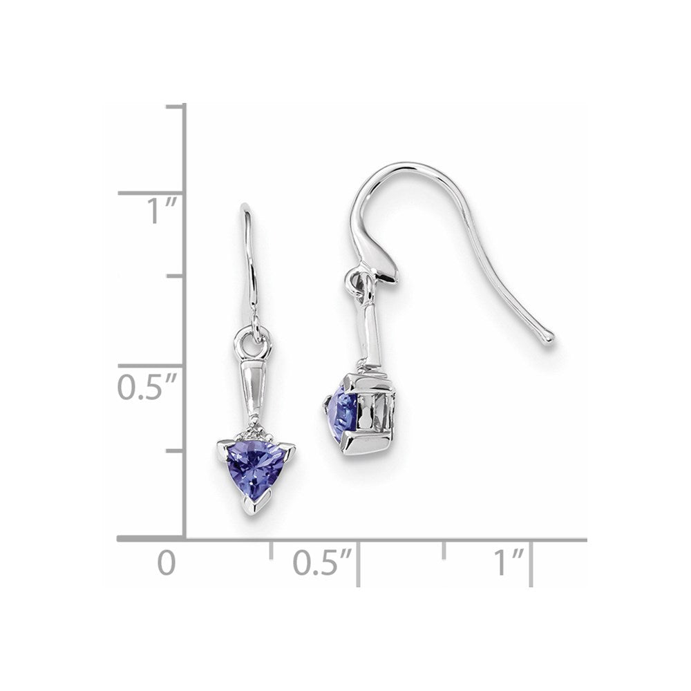 14K Weißgold mit Diamant & Tansanit Ohrhänger