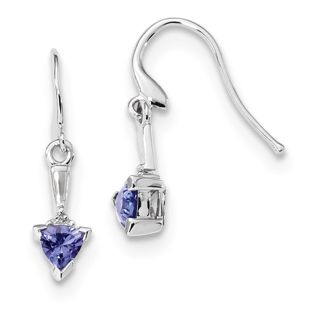 14K Weißgold mit Diamant & Tansanit Ohrhänger