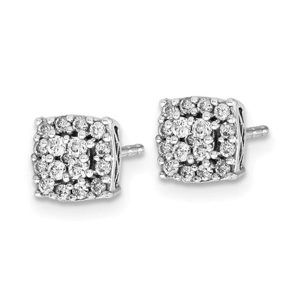 14K Weißgold Ohrringe mit echten Diamanten