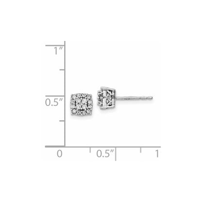 14K Weißgold Ohrringe mit echten Diamanten