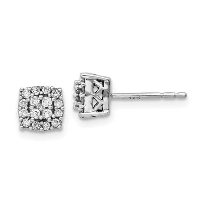 14K Weißgold Ohrringe mit echten Diamanten
