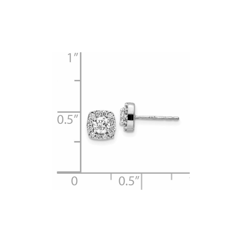 14K Weißgold Ohrringe mit echten Diamanten