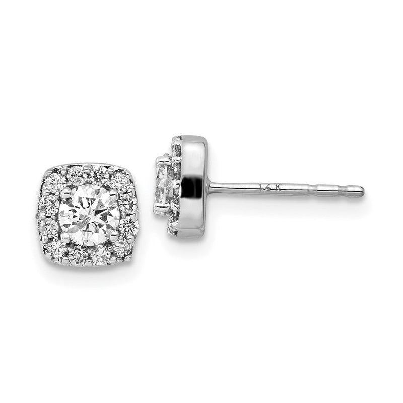 14K Weißgold Ohrringe mit echten Diamanten