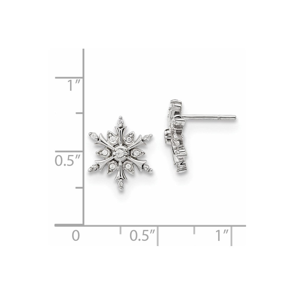 14K Weißgold Ohrringe mit echten Diamanten
