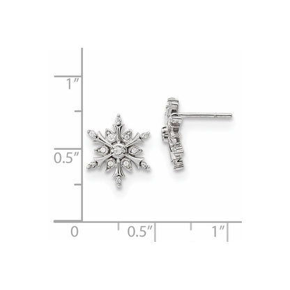 14K Weißgold Ohrringe mit echten Diamanten