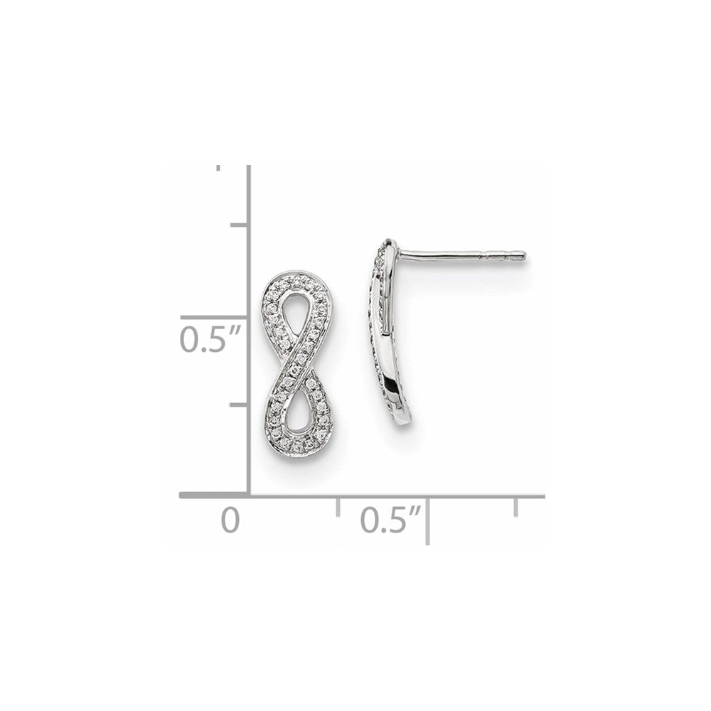 14K Weißgold Ohrringe mit echten Diamanten