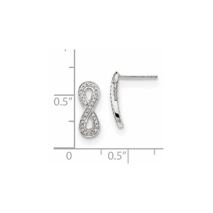 14K Weißgold Ohrringe mit echten Diamanten