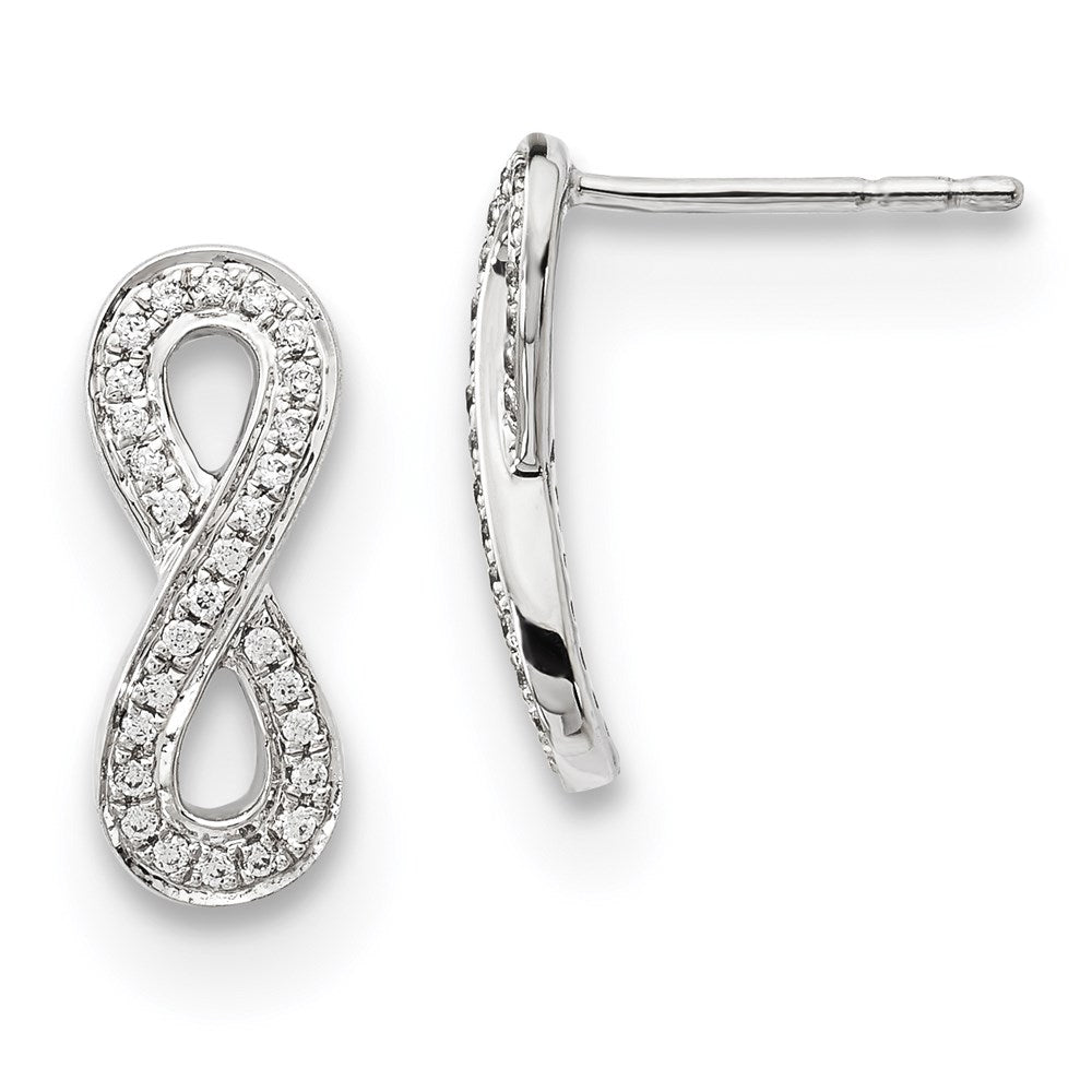 14K Weißgold Ohrringe mit echten Diamanten