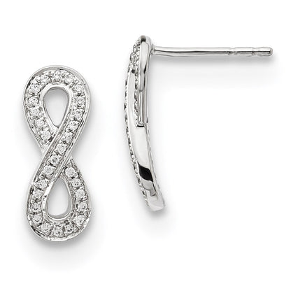 14K Weißgold Ohrringe mit echten Diamanten