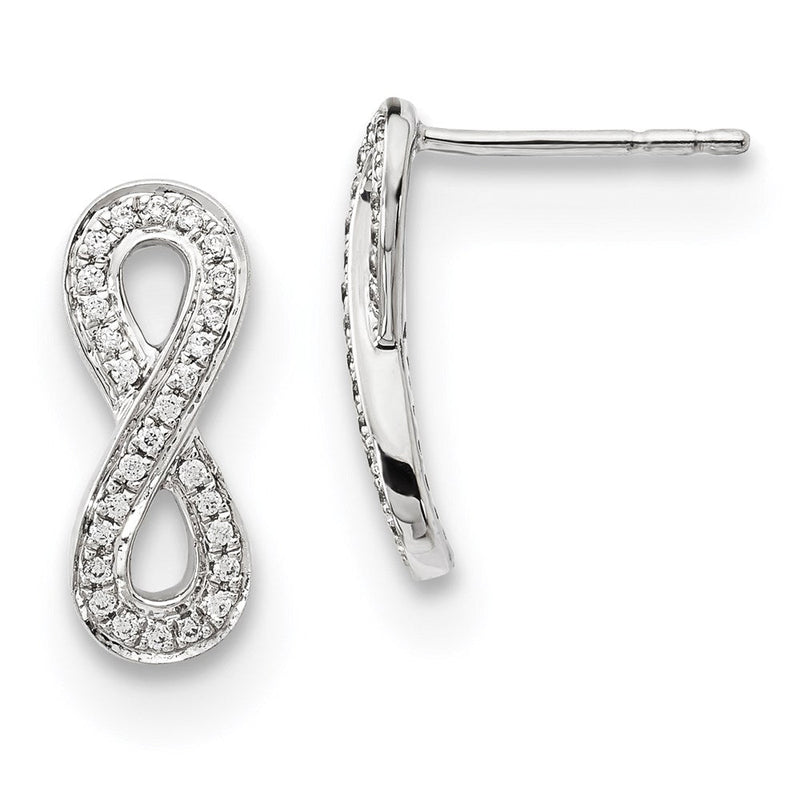 14K Weißgold Ohrringe mit echten Diamanten