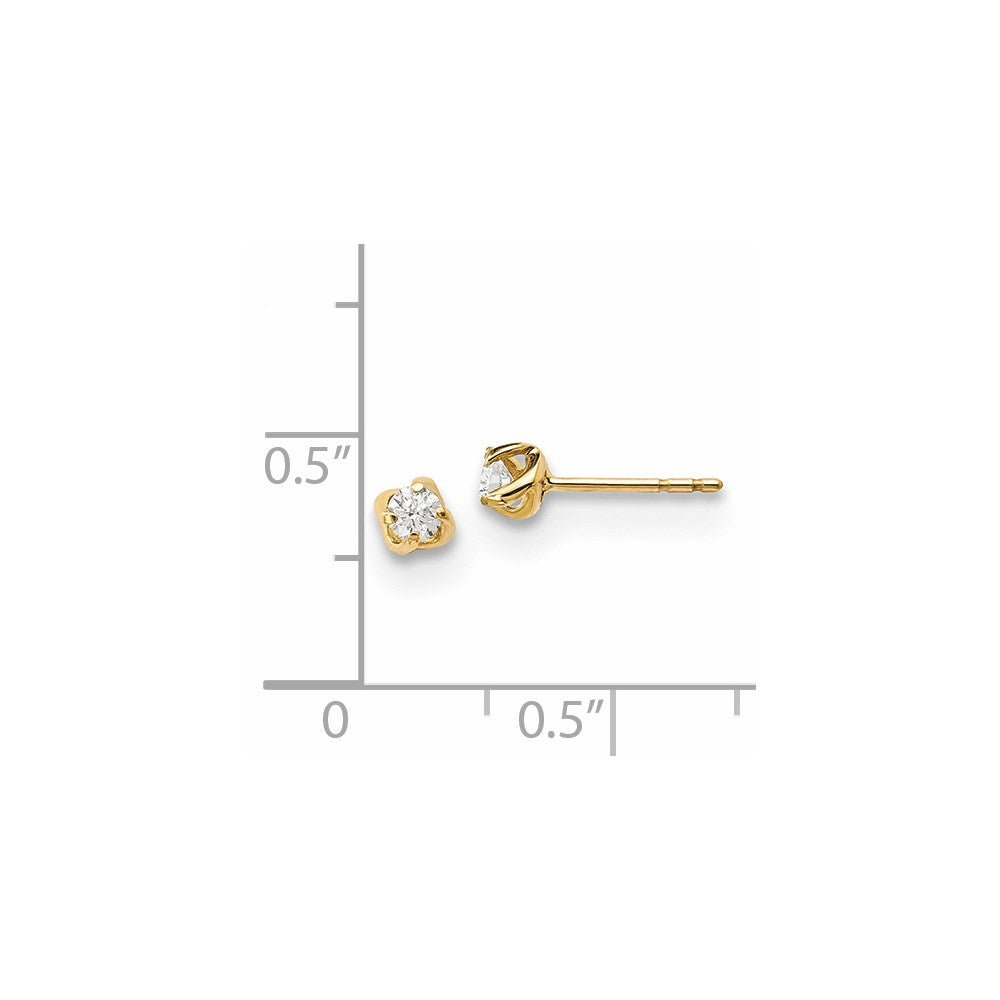 14K Gelbgold Ohrringe mit echten Diamanten