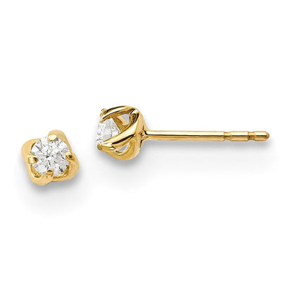 14K Gelbgold Ohrringe mit echten Diamanten