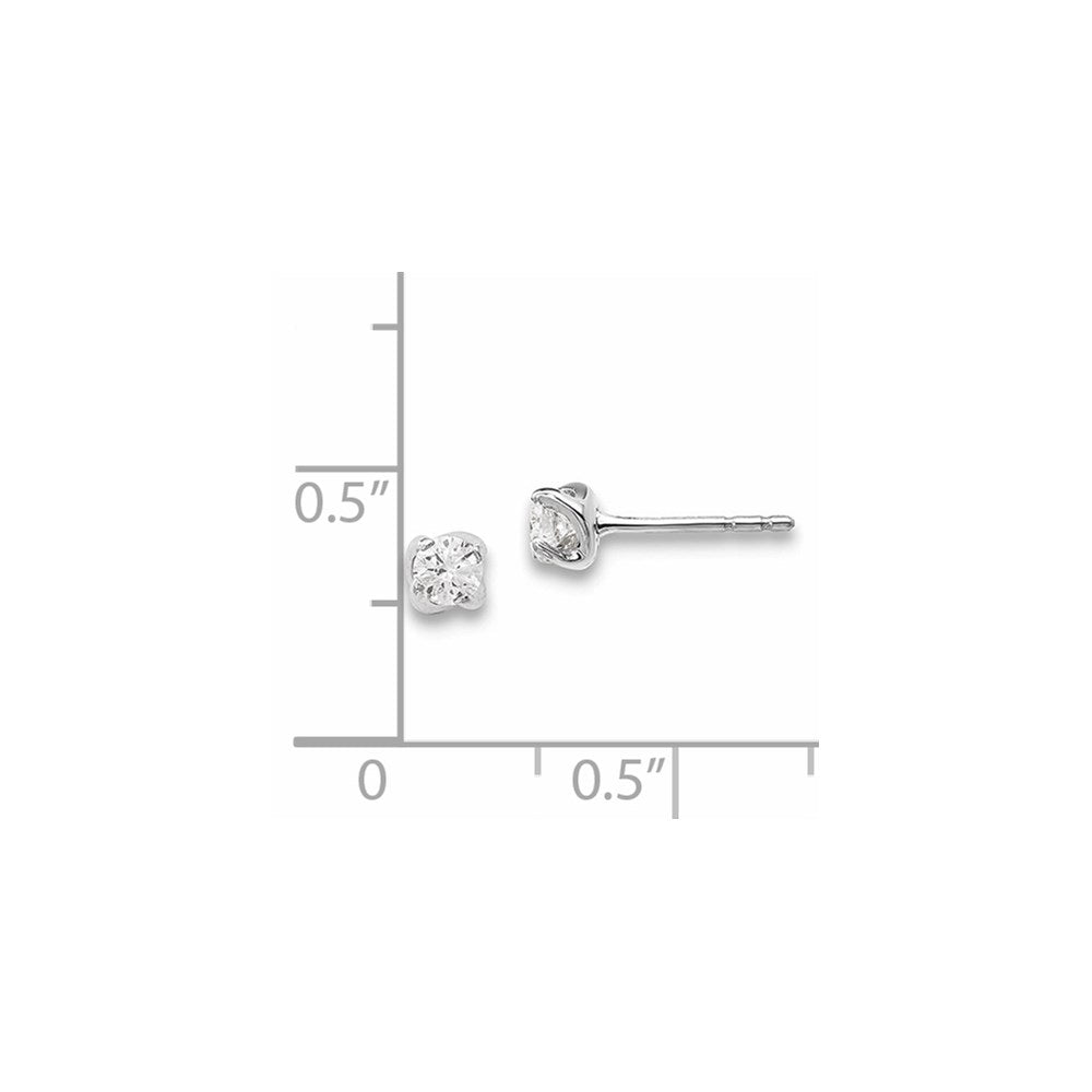 14K Weißgold Ohrringe mit echten Diamanten