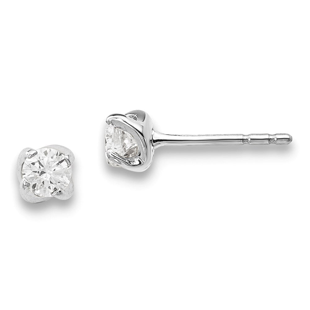 14K Weißgold Ohrringe mit echten Diamanten