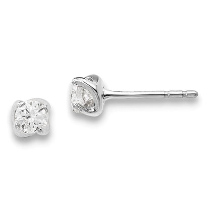 14K Weißgold Ohrringe mit echten Diamanten