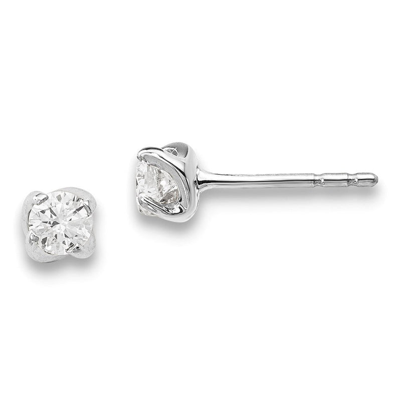 14K Weißgold Ohrringe mit echten Diamanten