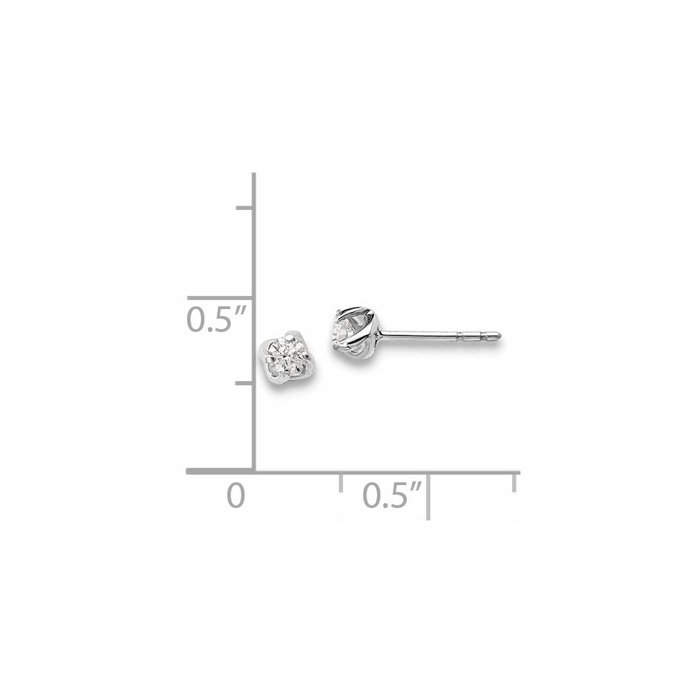 14K Weißgold Ohrringe mit echten Diamanten