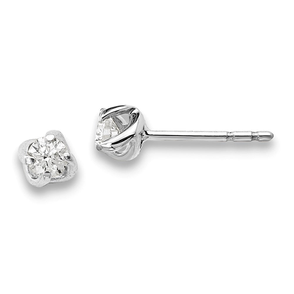 14K Weißgold Ohrringe mit echten Diamanten