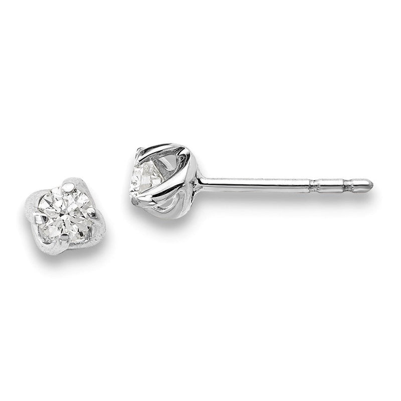 14K Weißgold Ohrringe mit echten Diamanten