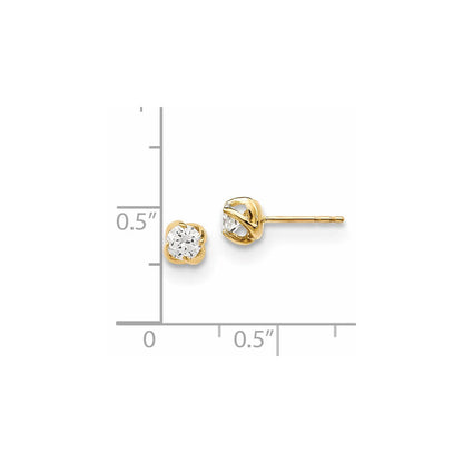 14K Gelbgold Ohrringe mit echten Diamanten