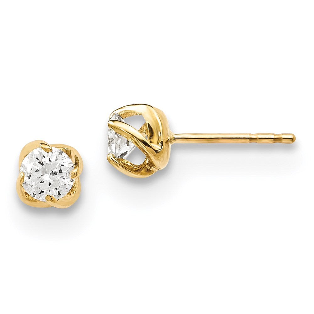 14K Gelbgold Ohrringe mit echten Diamanten