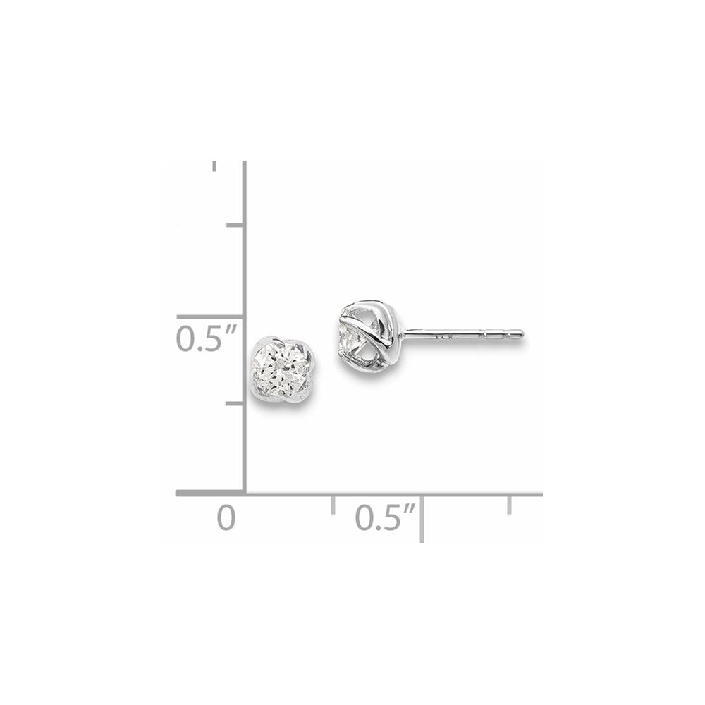 14K Weißgold Ohrringe mit echten Diamanten